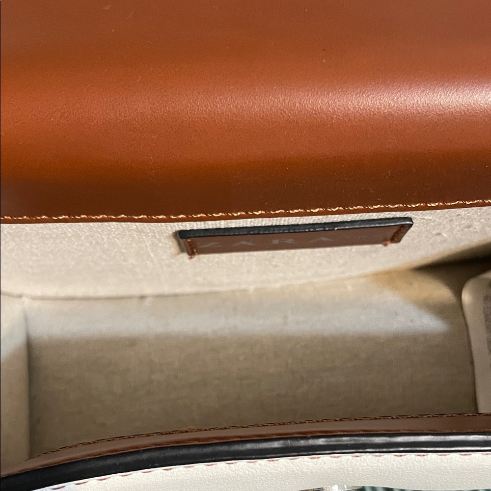 Zara Brown and White Chain Crossbody Bag - Picture 11 of 16